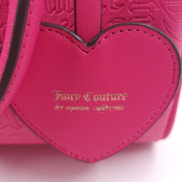 Juicy Couture Free Love Pink Logo Satchel Crossbody Purse - Picture 9 of 14